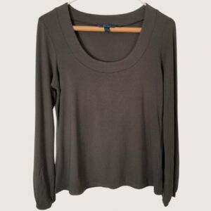 Boden U-neck Long Sleeve Stretch Top Gray Size 6